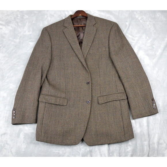 Lauren Ralph Lauren Blazer Men's 44L(R) Beige Check Sport Coat Jacket - Picture 1 of 12